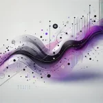 A minimalist image with a lot of white space using a stronger emphasis on purples and blacks inspired by the provided image The background should st